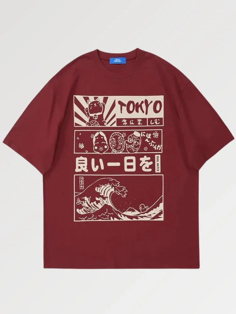 Japon style Tokyo Storm t-shirt oversize coton