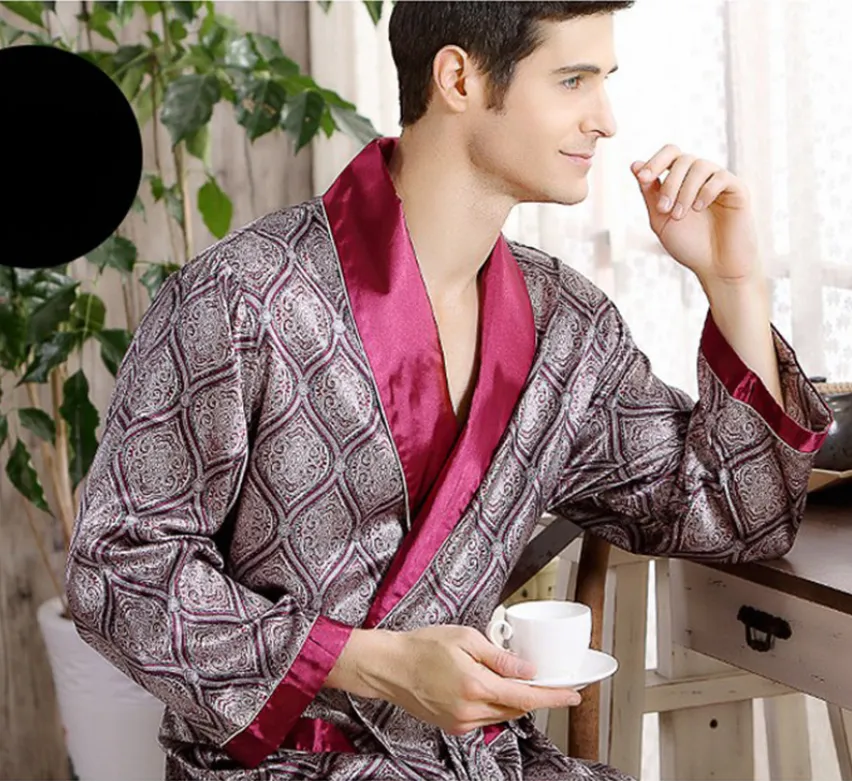 Esprit du Japon peignoir kimono satin homme motifs