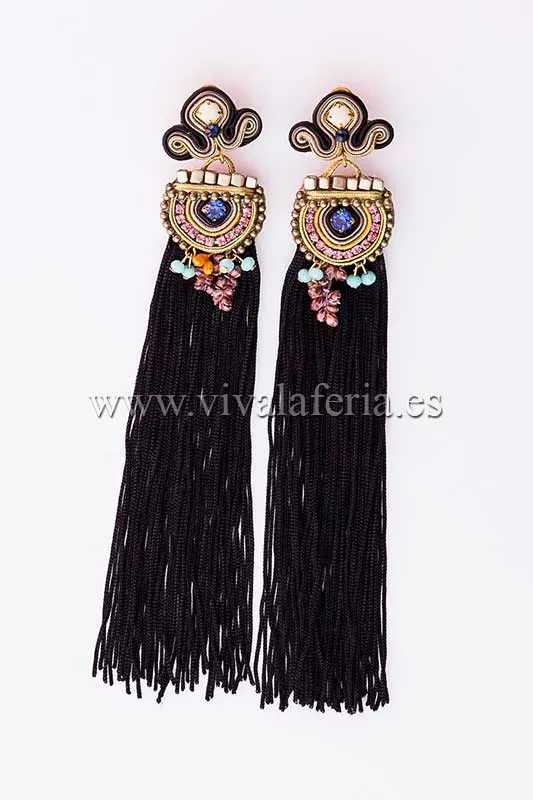 VIVA LA FERIA Candela de Reina Celinda boucles franges fait main