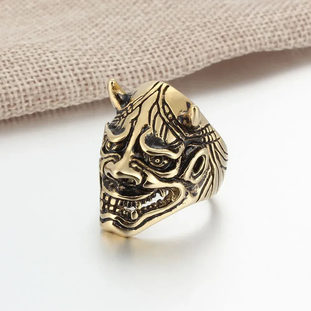 Japon style Tête Démon bague japonaise