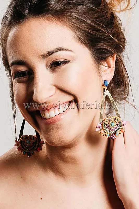 Candela de Reina boucles flamenca Malva triangulaires doré