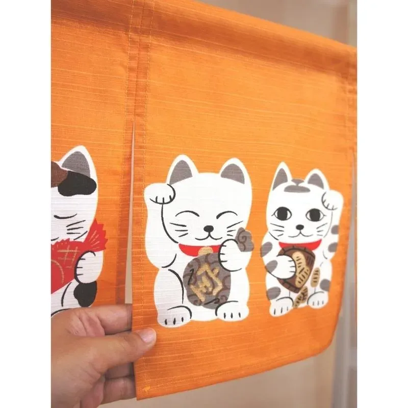 Japon style Neko noren court maneki neko