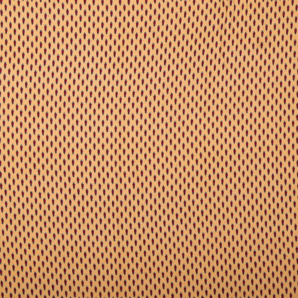 Mistral Plume tissu coton Jaune Rouge au mètre