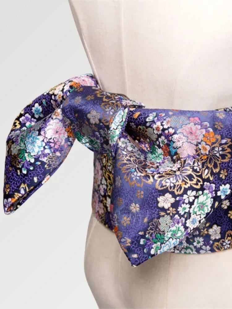 Japon style Nadeshiko ceinture obi femme satinée violette
