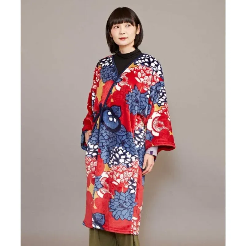 Japon style kimono polaire femme motif floral