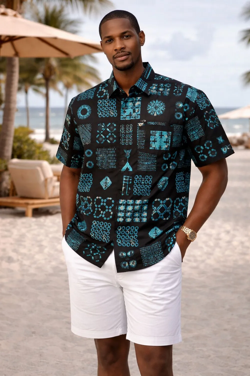 KAVAZI Men Short Sleeve Shirt chemise homme