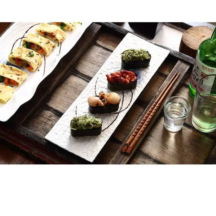 Japon style Sushi Dish Haku plat à sushi en céramique