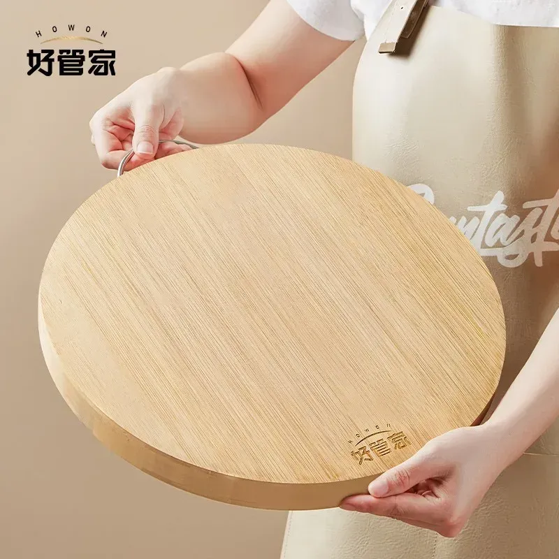 Japon style planche à découper ronde bois de cerisier