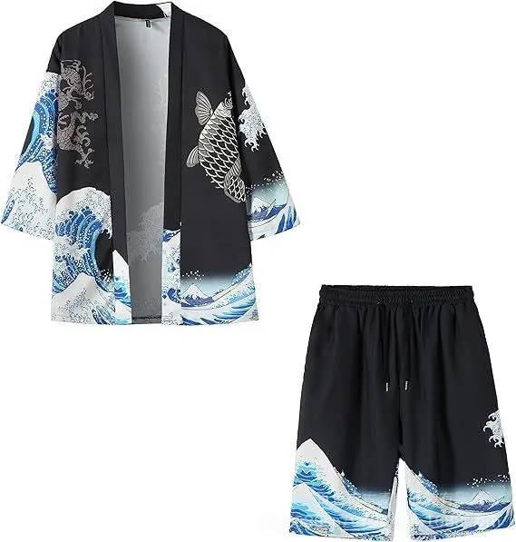 Esprit du Japon ensemble kimono short imprimé