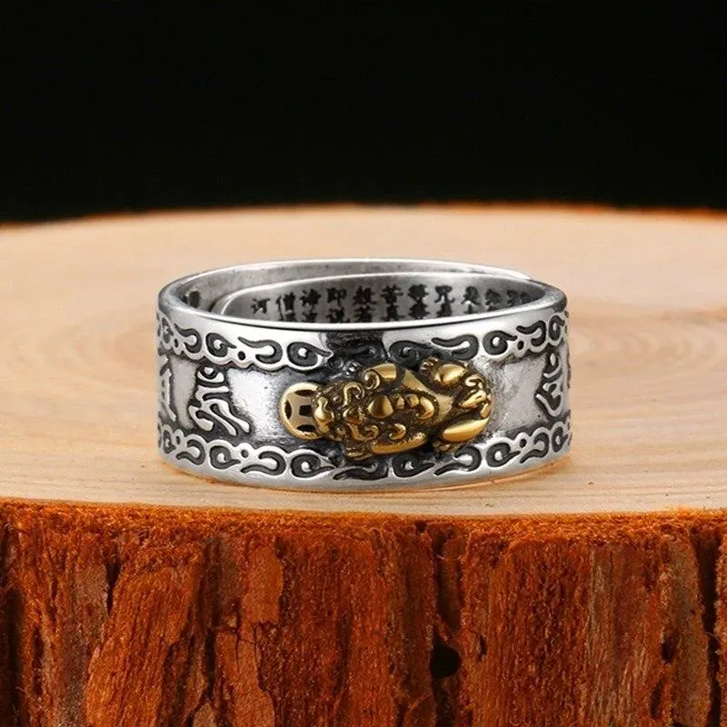 Japon style kingu bague gravée à l’intérieur en acier