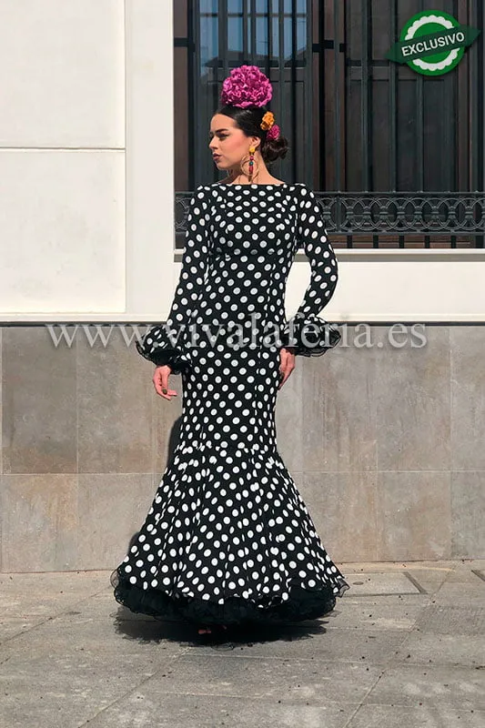 Viva la Feria Reina robe flamenca crépe pois