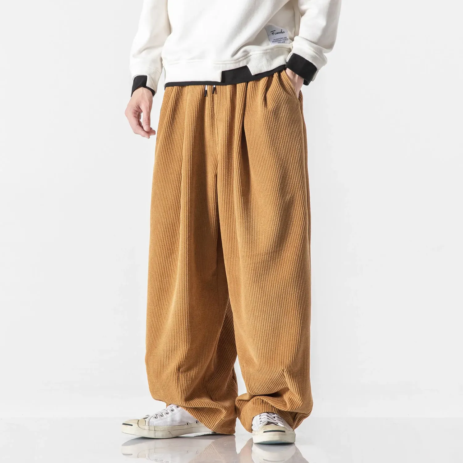 Japon style Kazuo pantalon en velours côtelé