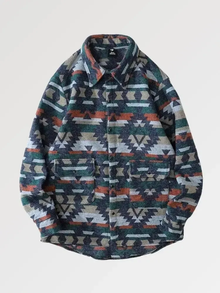 Japon style Katagami chemise en flanelle épaisse