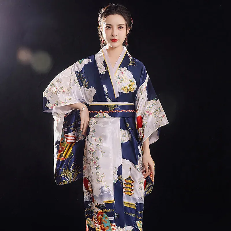 Esprit du Japon kimono long satiné obi tressé