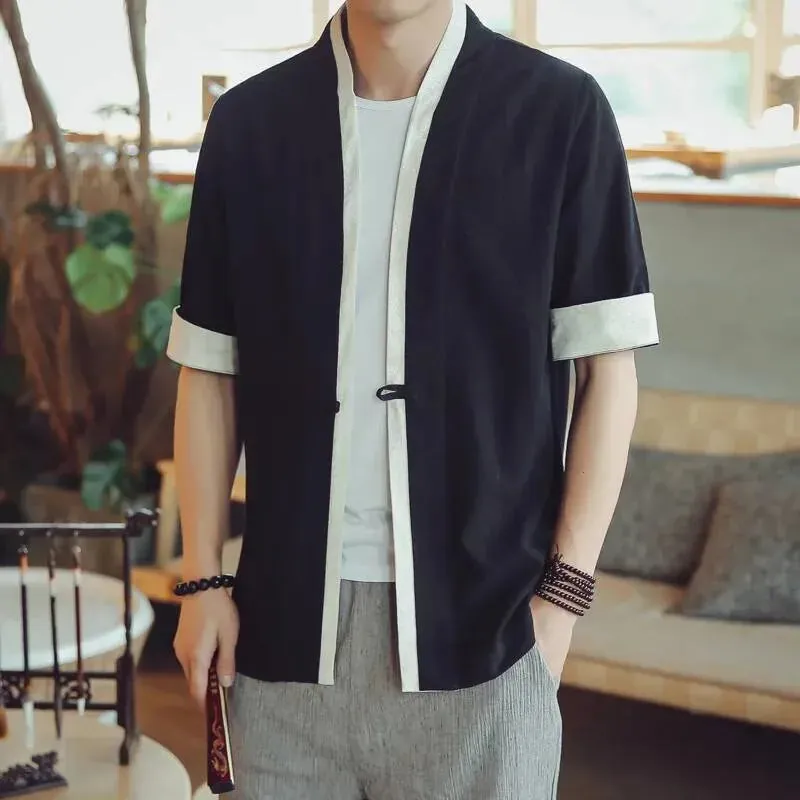 Esprit du Japon Veste Longue Kimono Homme Coton
