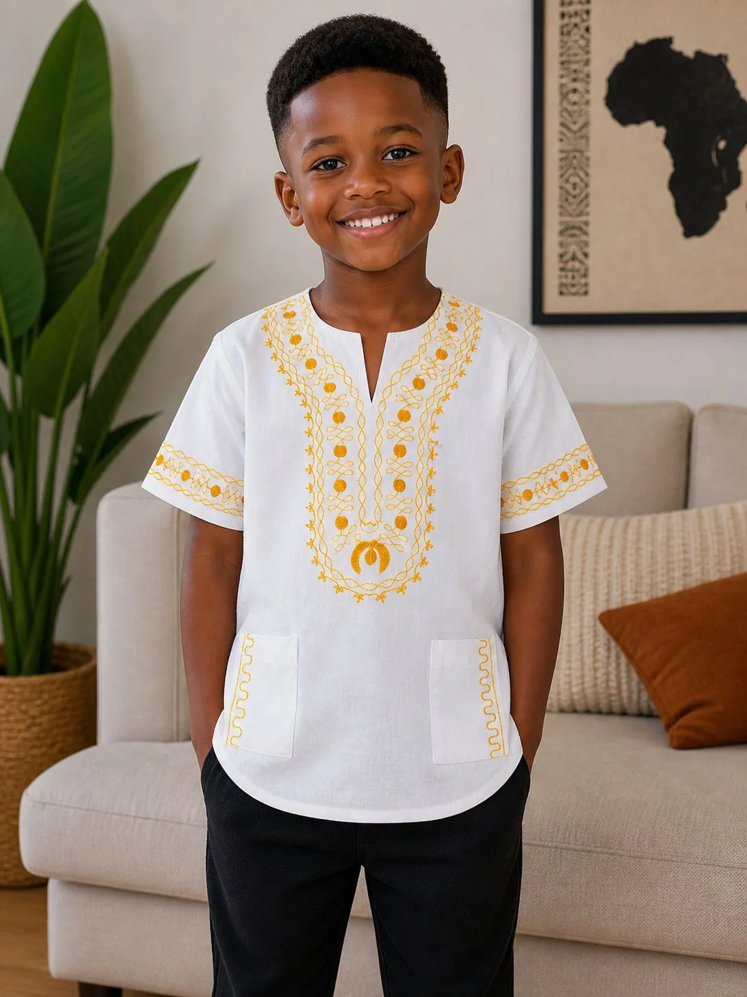 KAVAZI Kids Embroidery Top haut brodé garçon