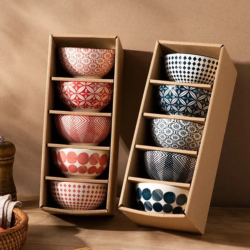 Japon style Shogo coffret 5 bols à riz argile