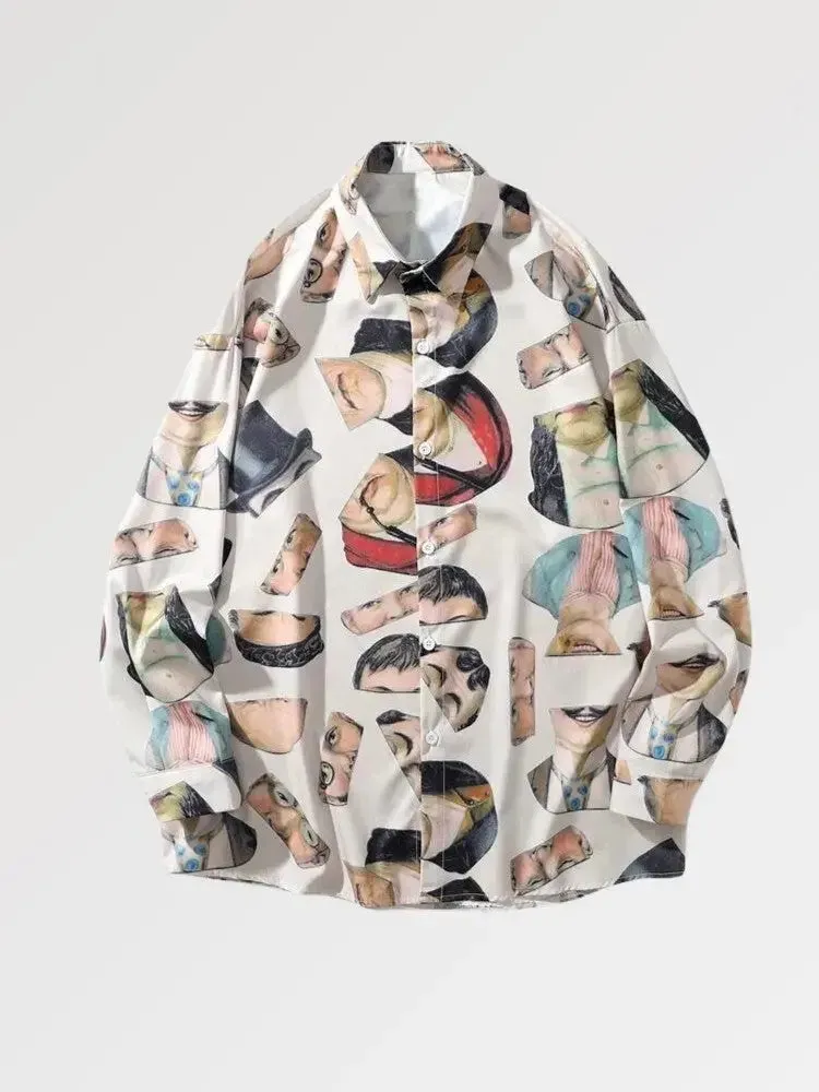 Japon style Himeji chemise imprimé coton streetwear