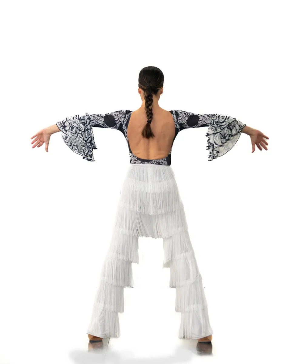 Viva La Feria pantalon flamenco franges longues cheville