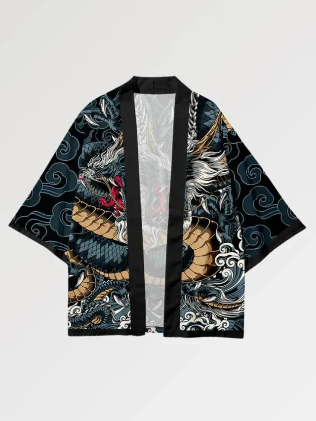 Japon style Haori Dragon the Ryujin veste