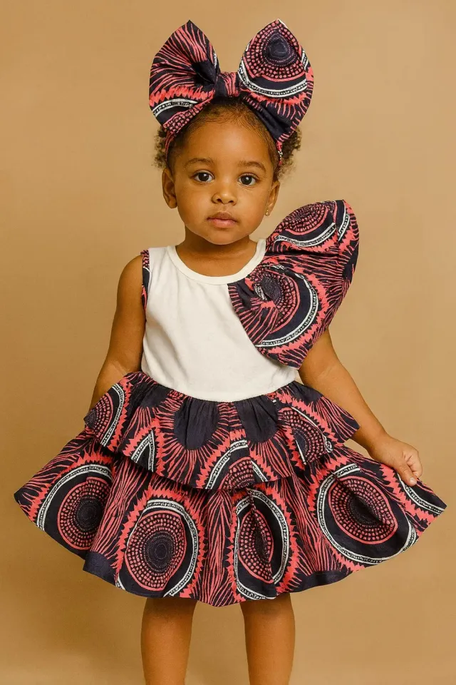 KAVAZI Ankara robe fille 2-12 ans motif archive