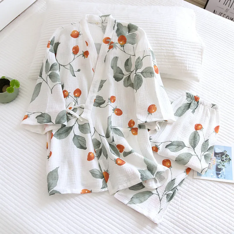 Esprit du Japon ensemble kimono gaze de coton maison
