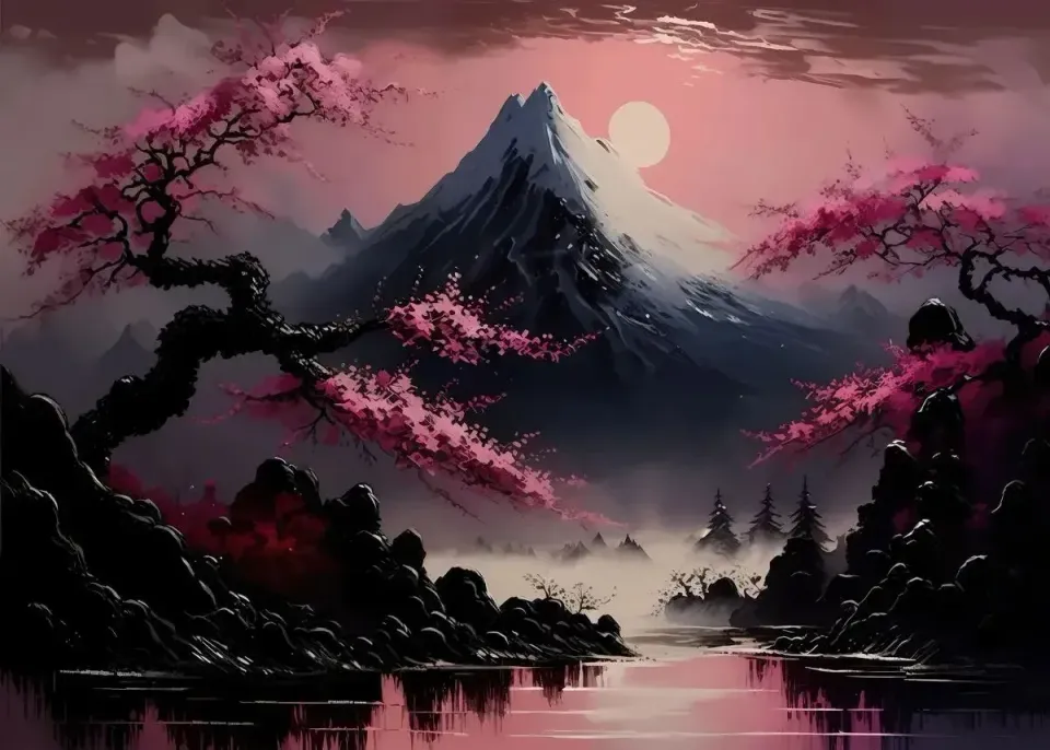 Japon style Sakura tableau japonais