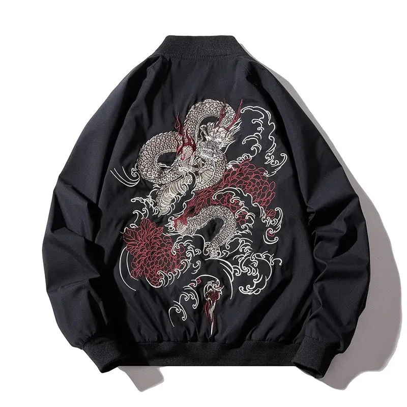 Esprit du Japon Black Dragon blouson sukajan brodé noir