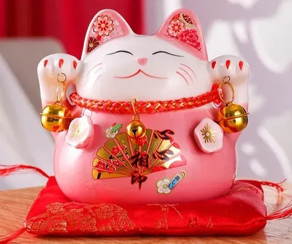 Japon style Maneki Neko Kawaii figurine porte-bonheur rose