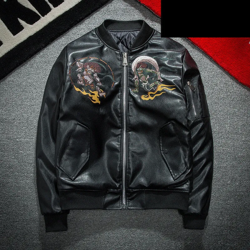 Esprit du Japon Blouson sukajan similicuir brodé
