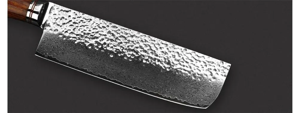 Japon style Damascus Nakiri Knife Aomori couteau de cuisine damas