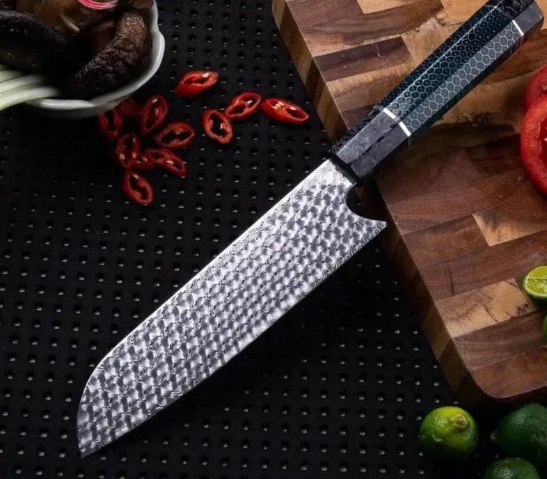 Japon style Saitama couteau santoku damas 110 couches