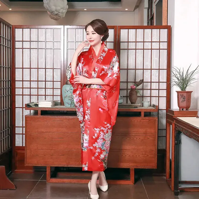 Japon style miyuki kimono long femme motifs fleuris