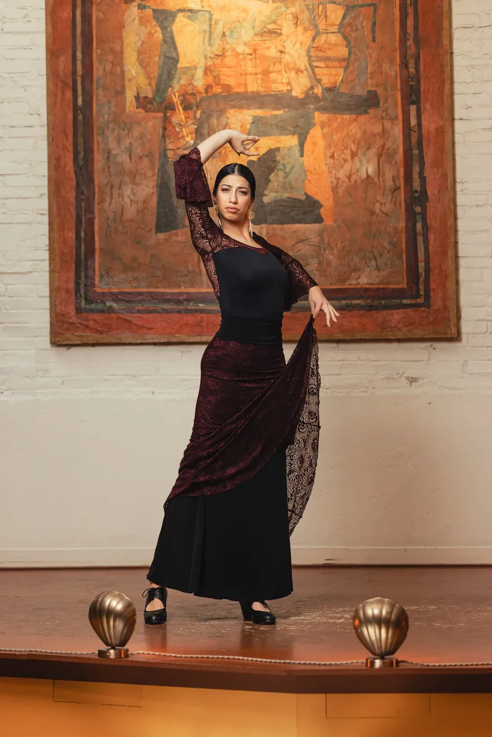 Viva La Feria Vejer jupe danse flamenco blonda