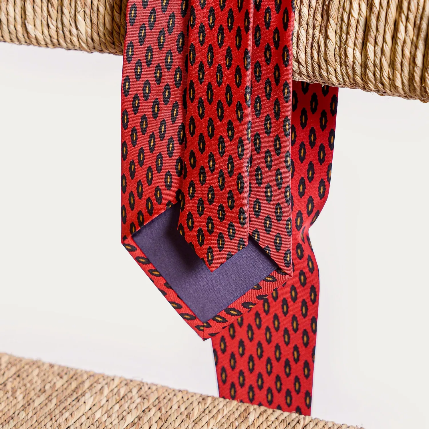 Plume cravate soie gardian motif camargue