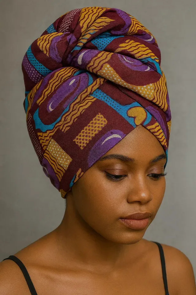 KAVAZI Cotton Ankara Head Wrap Set foulards coton imprimé