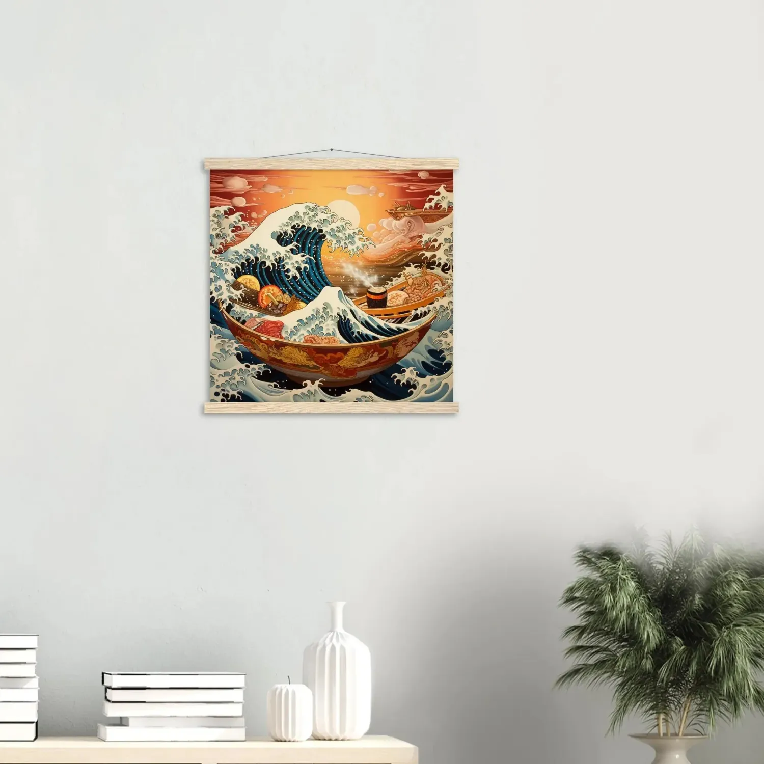 Japon style Kanagawa tableau art moderne vague