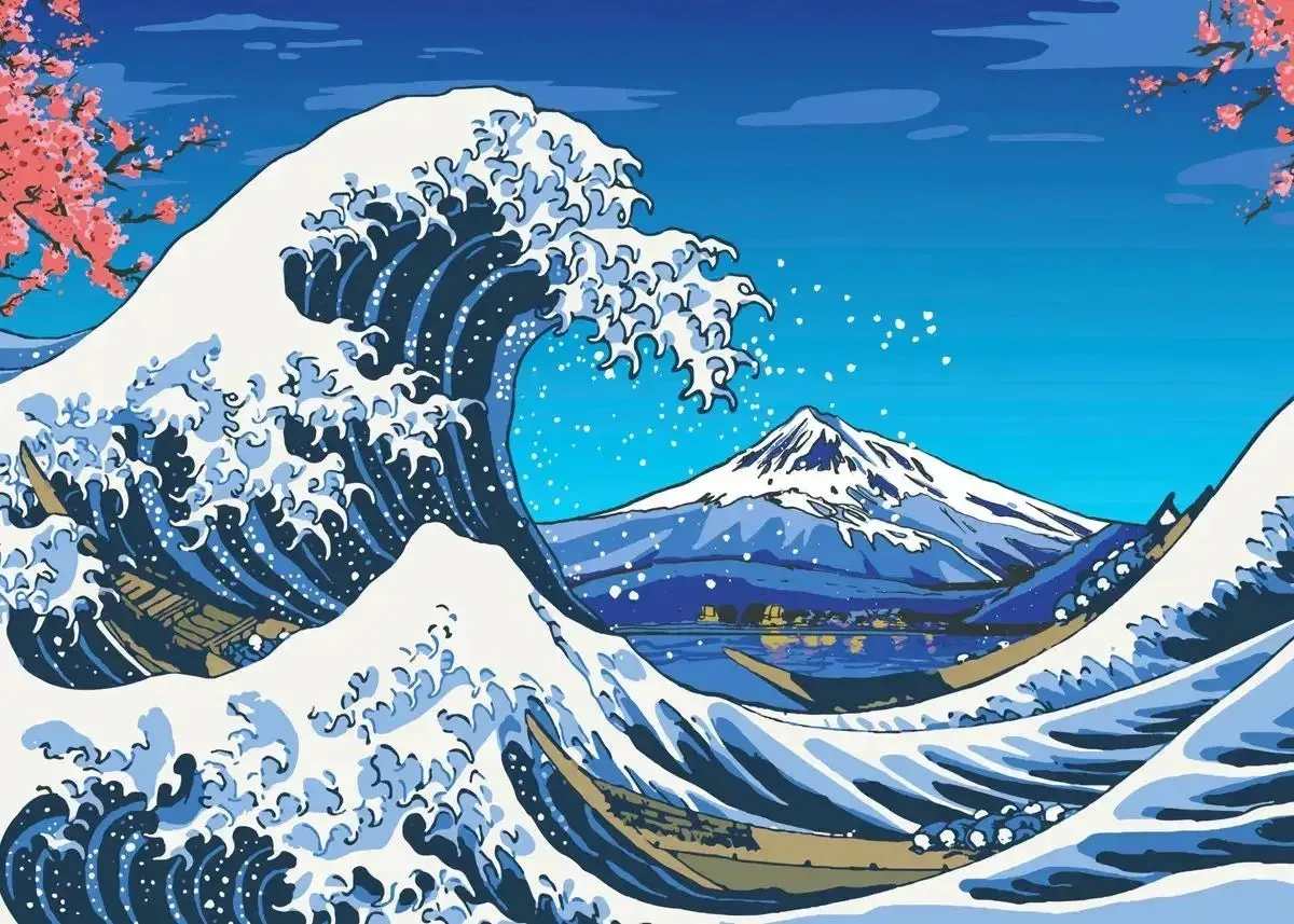 Japon style Grande Vague de Kanagawa tableau