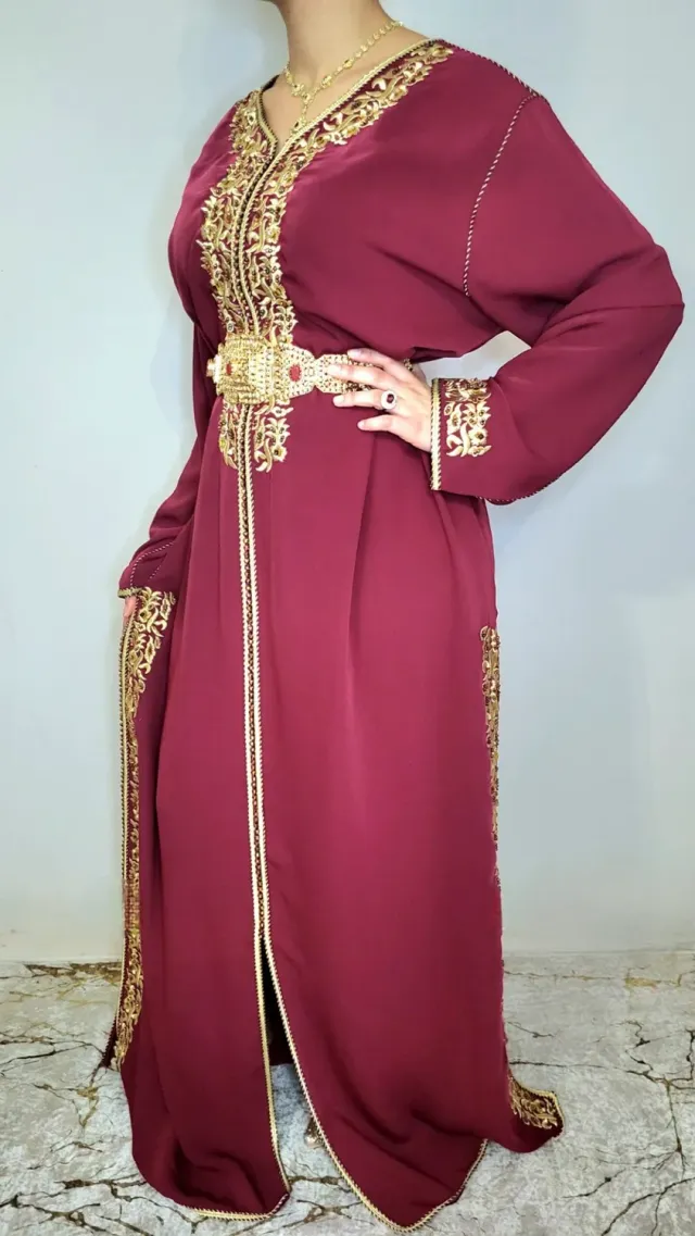Célèbr'Orient Hanna caftan perlé brodé fluide