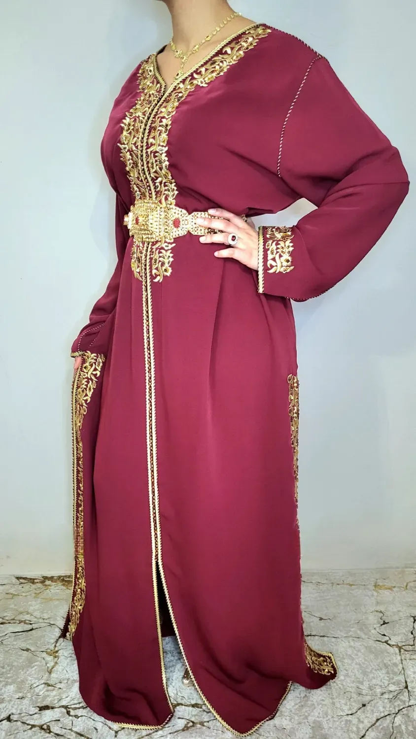 Célèbr'Orient Hanna caftan perlé brodé fluide