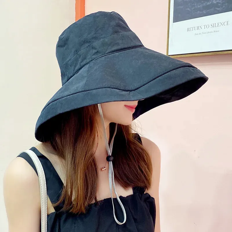 Esprit du Japon chapeau capeline large bord coton cordon
