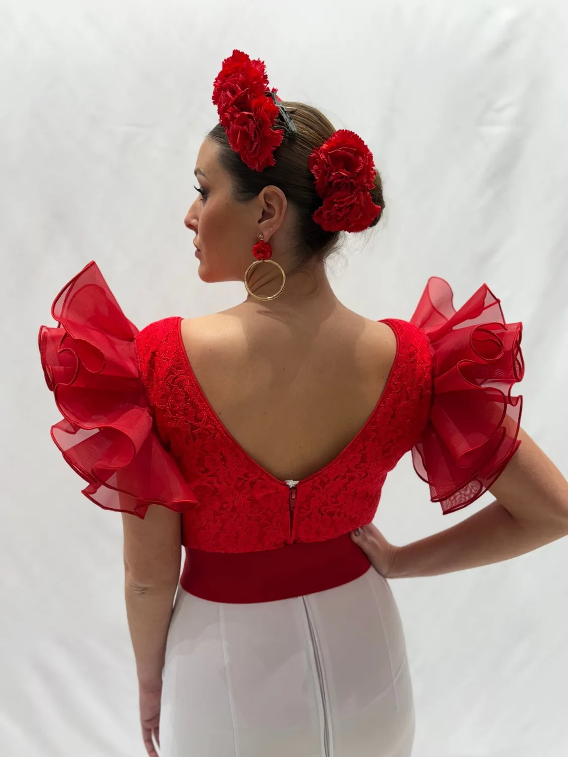 Viva la Feria corsage flamenco dentelle rouge