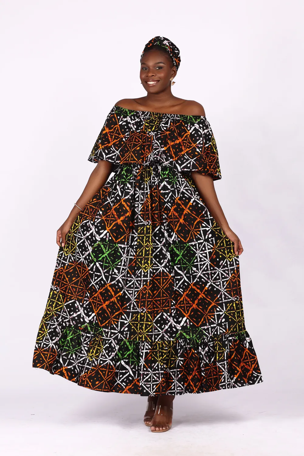 KAVAZI Off Shoulder Dress robe épaules dénudées avec bandeau
