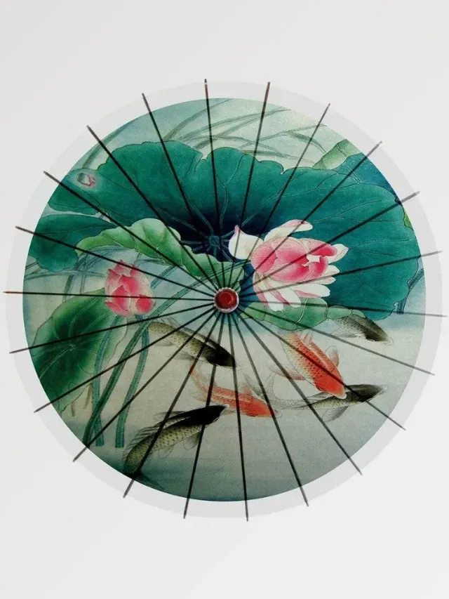 Japon style Koï parapluie transparent carpes
