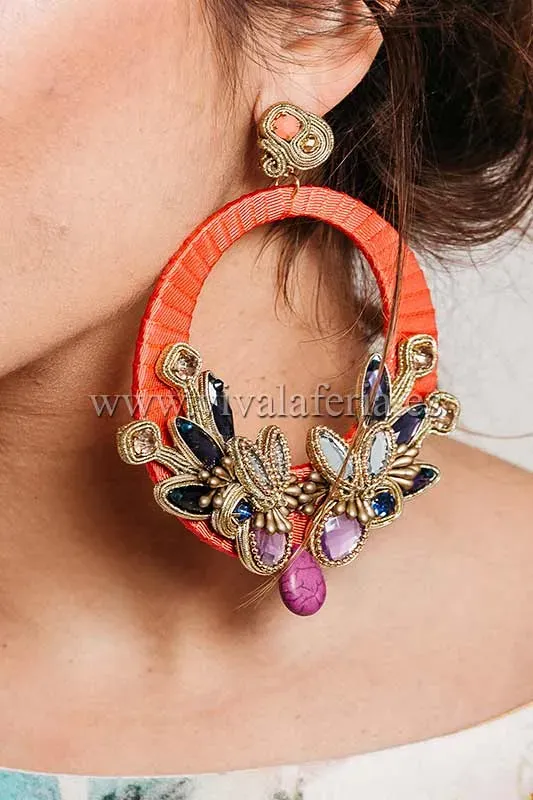 VIVA LA FERIA Azucena boucles d'oreilles flamenco multicolores