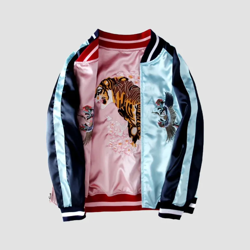 Japon style veste sukajan réversible motifs