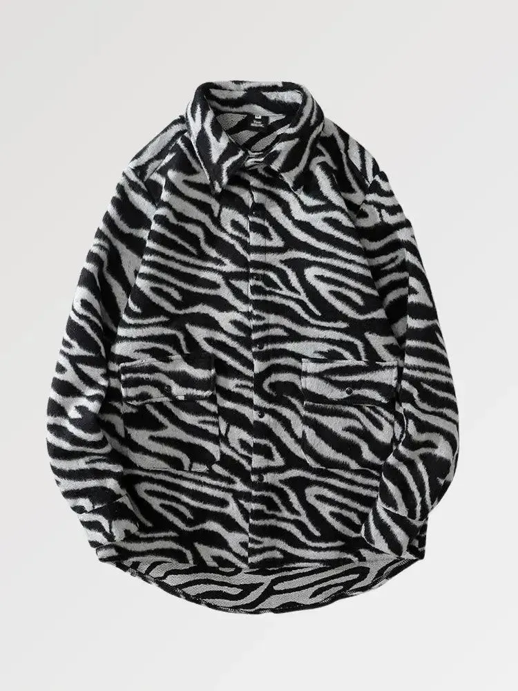 Japon style Zebra chemise flanelle laine homme