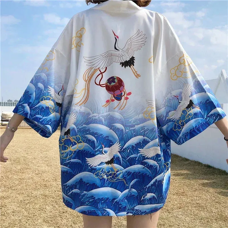 Japon style Veste Kimono Fluide Femme légère