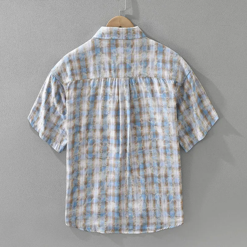 Esprit du Japon chemise estivale homme carreaux délavés
