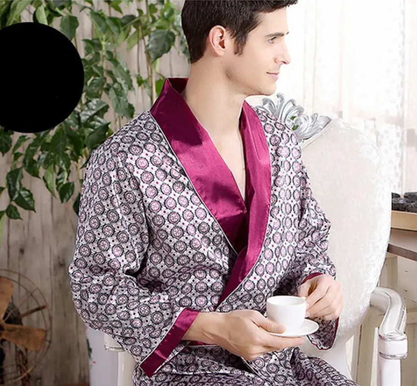 Esprit du Japon peignoir kimono satin homme motifs